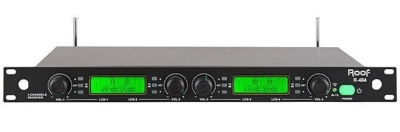 Roof R-404 4 Kanal UHF Telsiz Kablosuz Mikrofon Alıcısı - 1