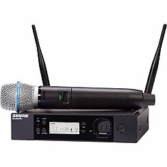 Shure GLXD24R+/B87A-Z3 Çift Bantlı Dijital Kablosuz Rack El Mikrofonu Sistemi - Shure