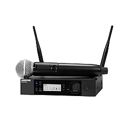 Shure GLXD24R+/SM58-Z3 Çift Bantlı Dijital Kablosuz Rack El Mikrofonu Sistemi - Shure