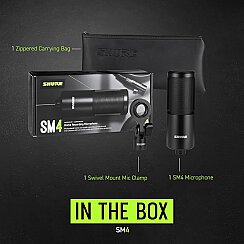 Shure SM4K-KIT Çift Diyaframlı Kondenser Home Stüdyo Kayıt Mikrofonu (Shock Mount + Pop Filtre + Kılıf Set) - Shure