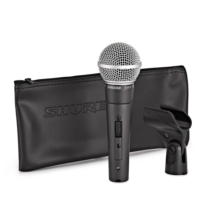 Shure SM58-SE mikrofonun kilitlenebilir açma/kapama anahtarı
