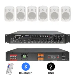 Westa 6'lı Sütun Ses Sistemi Paketi (3 Bölgeli WM-2080U Amfi + 6x WS-302T) - 2