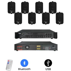 Westa 8'li Sütun Ses Sistemi Paketi (3 Bölgeli WM-2300U Amfi + 8x WS-302T) - 1