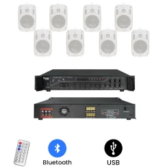 Westa 8'li Sütun Ses Sistemi Paketi (3 Bölgeli WM-2300U Amfi + 8x WS-302T) - 2