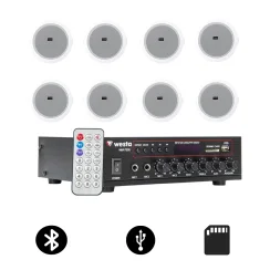 Westa 8'li Tavan Ses Sistemi Paketi (WM-750U Amfi + 8x WS-1013T) - Westa