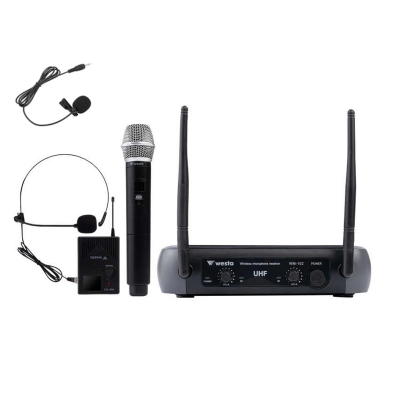 Westa WM-102HT Telsiz Kablosuz Yaka - Kafa Headset - EL Mikrofon Seti - 1