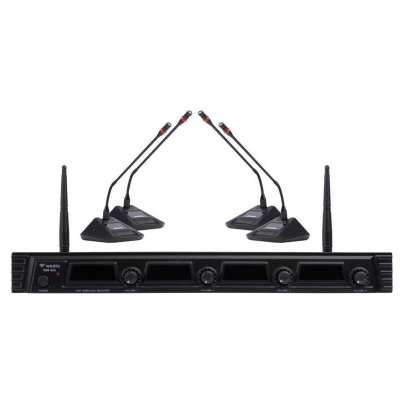 Westa WM-404M - 4 Kanal UHF Kablosuz Kürsü Masa Mikrofonu Seti - 1