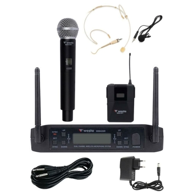 Westa WM-420EYH Dijital UHF EL Yaka Headset Kablosuz Mikrofon - 1