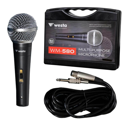 Westa WM-580 Dinamik Sahne El Vokal Kablolu Mikrofon - 1
