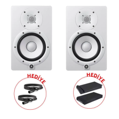 Yamaha HS7 Beyaz Stüdyo Referans Hoparlör + Ses Kartı Bağlantı Kablosu Paketi + Hoparlör Süngeri (ÇİFT) - 1