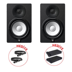 Yamaha HS7 Stüdyo Referans Hoparlör + Ses Kartı Bağlantı Kablosu Paketi + Hoparlör Süngeri (ÇİFT) 