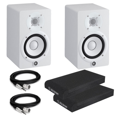 Yamaha HS8 Beyaz Stüdyo Referans Monitörü + Hoparlör Süngeri + Ses Kartı Bağlantı Kablosu Paketi (ÇİFT) - 1